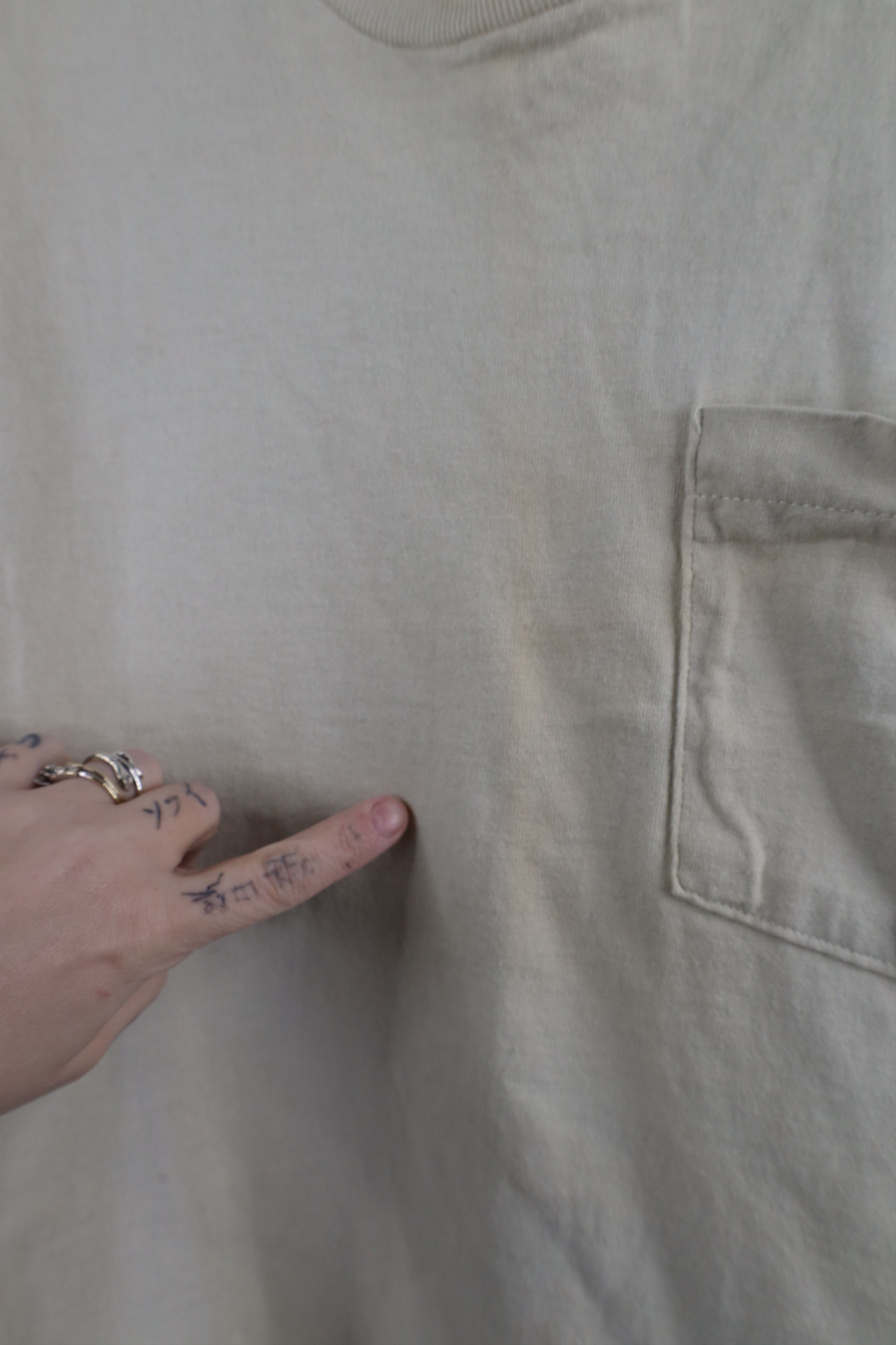Vintage Vintage 90s Streetwear Blank Cotton T-Shirt Beige Tan USA Size US XL / EU 56 / 4 - 5 Thumbnail