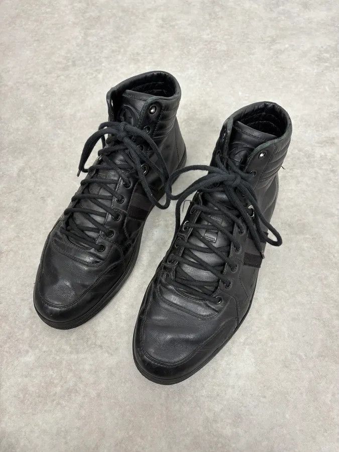 Gucci 2000s Gucci Black Italian Leather High Sneakers Size US 9 / EU 42 - 3 Thumbnail