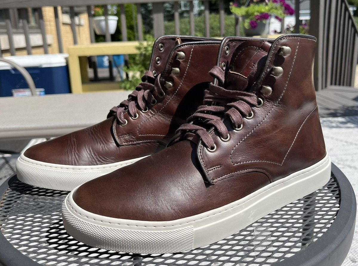 Allen Edmonds Higgins Mill brown chromexcel hi top sneakers Size US 8 / EU 41 - 1 Thumbnail
