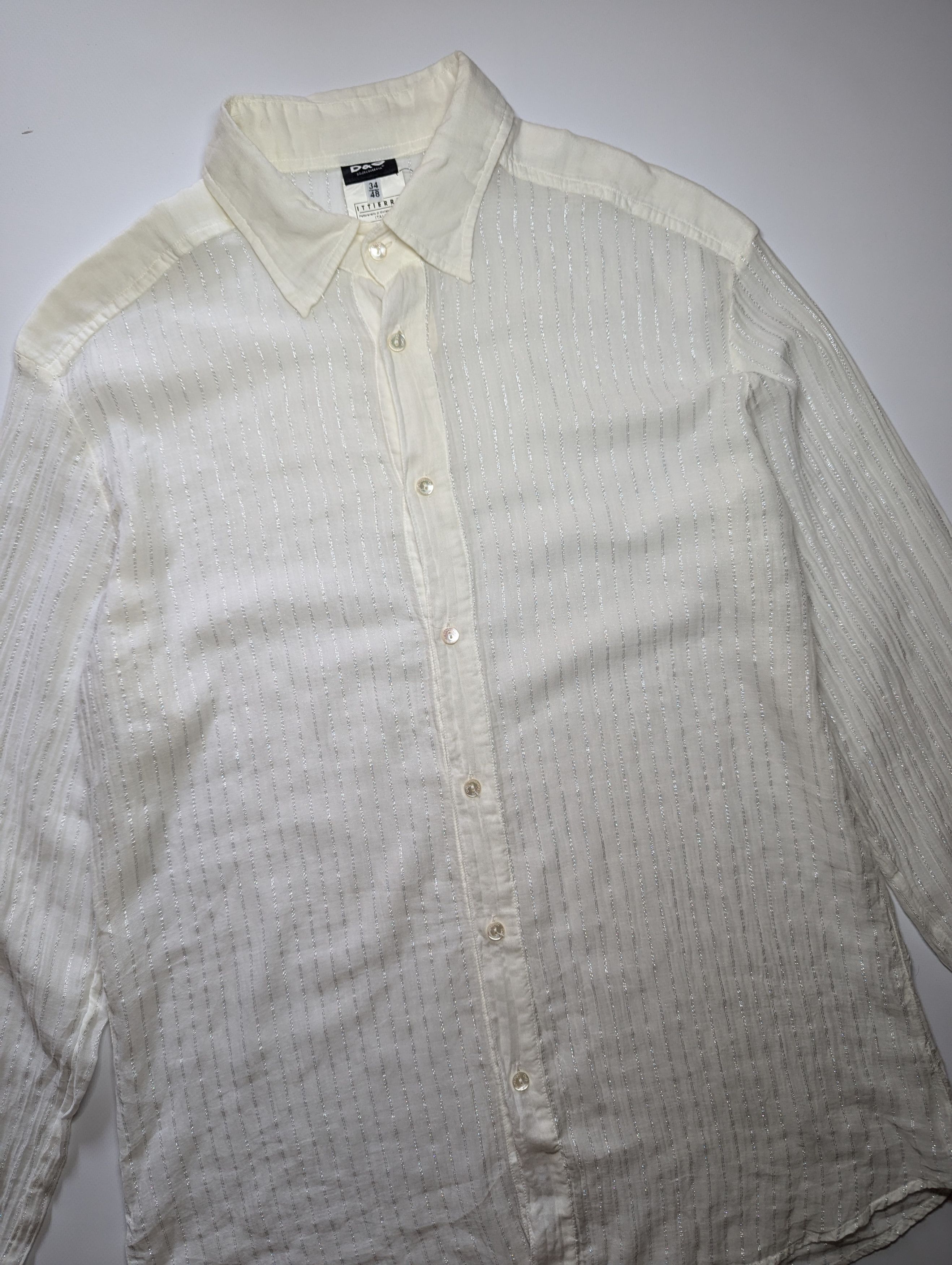 Dolce & Gabbana Dolce and Gabbana Transparent Button up Shirt Luxury Size US L / EU 52-54 / 3 - 2 Thumbnail