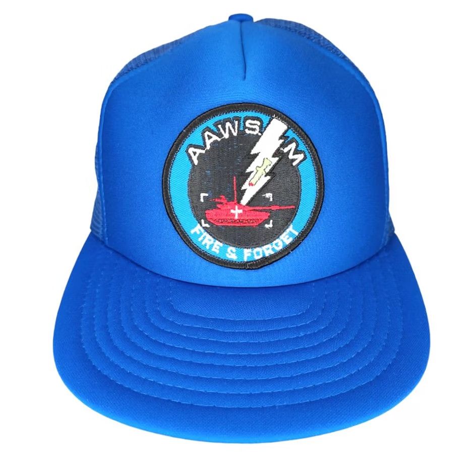 Vintage VINTAGE Speedway AAWS-M Anti Tank Missile Trucker Hat Mens One Size Blue Snapback Cap Size ONE SIZE - 2 Thumbnail