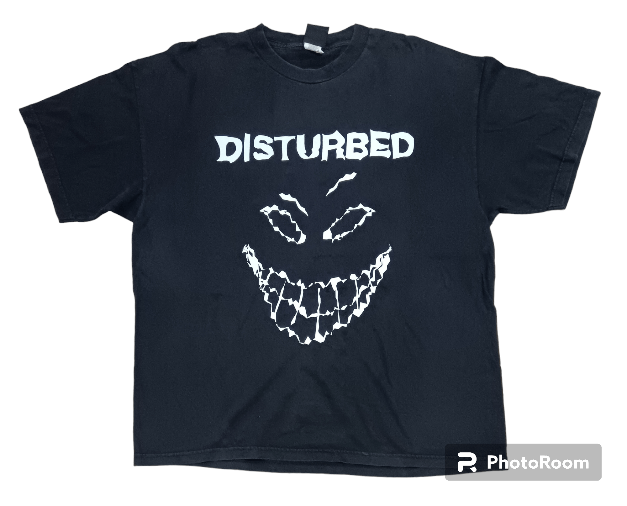 image of Archival Clothing x Band Tees Vintage Disturbed Glow In The Dark Shirt in Black, Men's (Size 2XL)