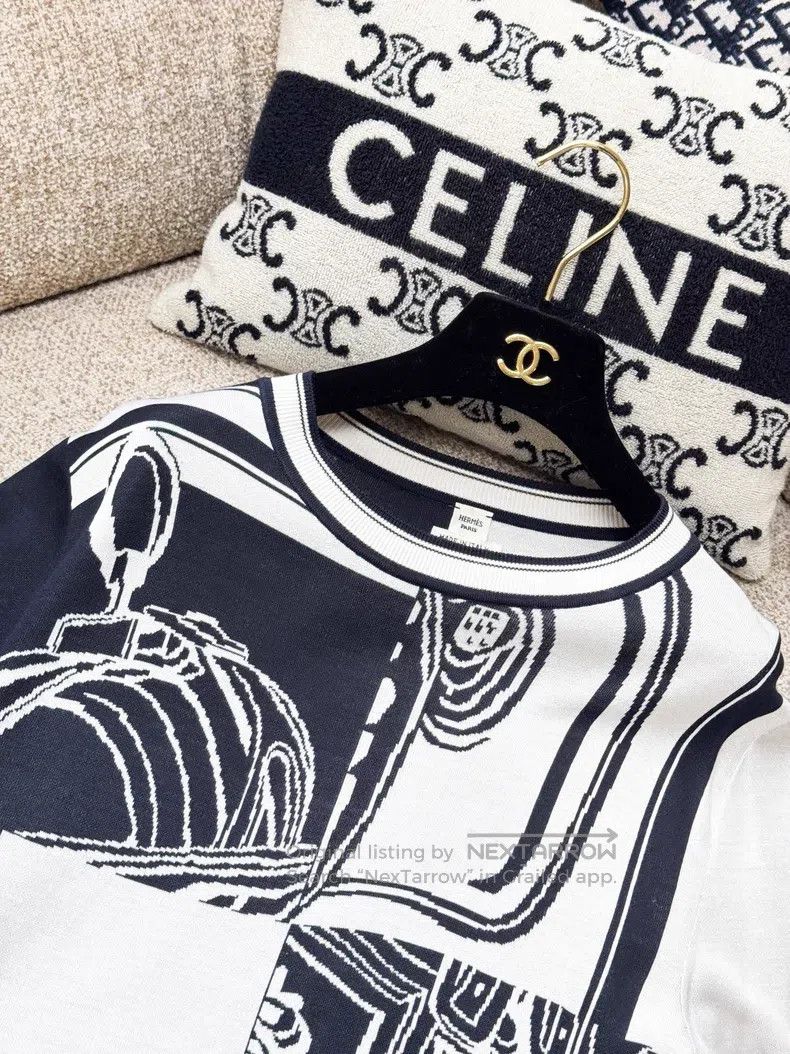 Hermes Hermes 24 Spring/Summer Deep Blue and White Rein Pattern K Size XS / US 0-2 / IT 36-38 - 3 Thumbnail