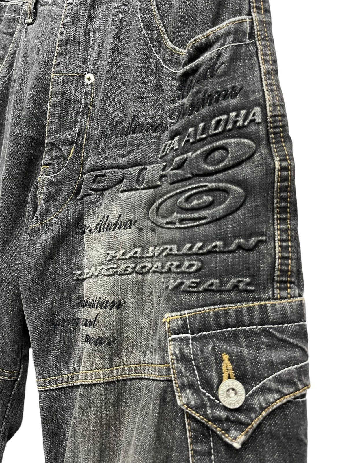 Vintage PIKO HAWAIIAN LONGBOARD WEAR Embossed SpellOut Baggy Cargo🔥 Size US 29 - 1 Thumbnail