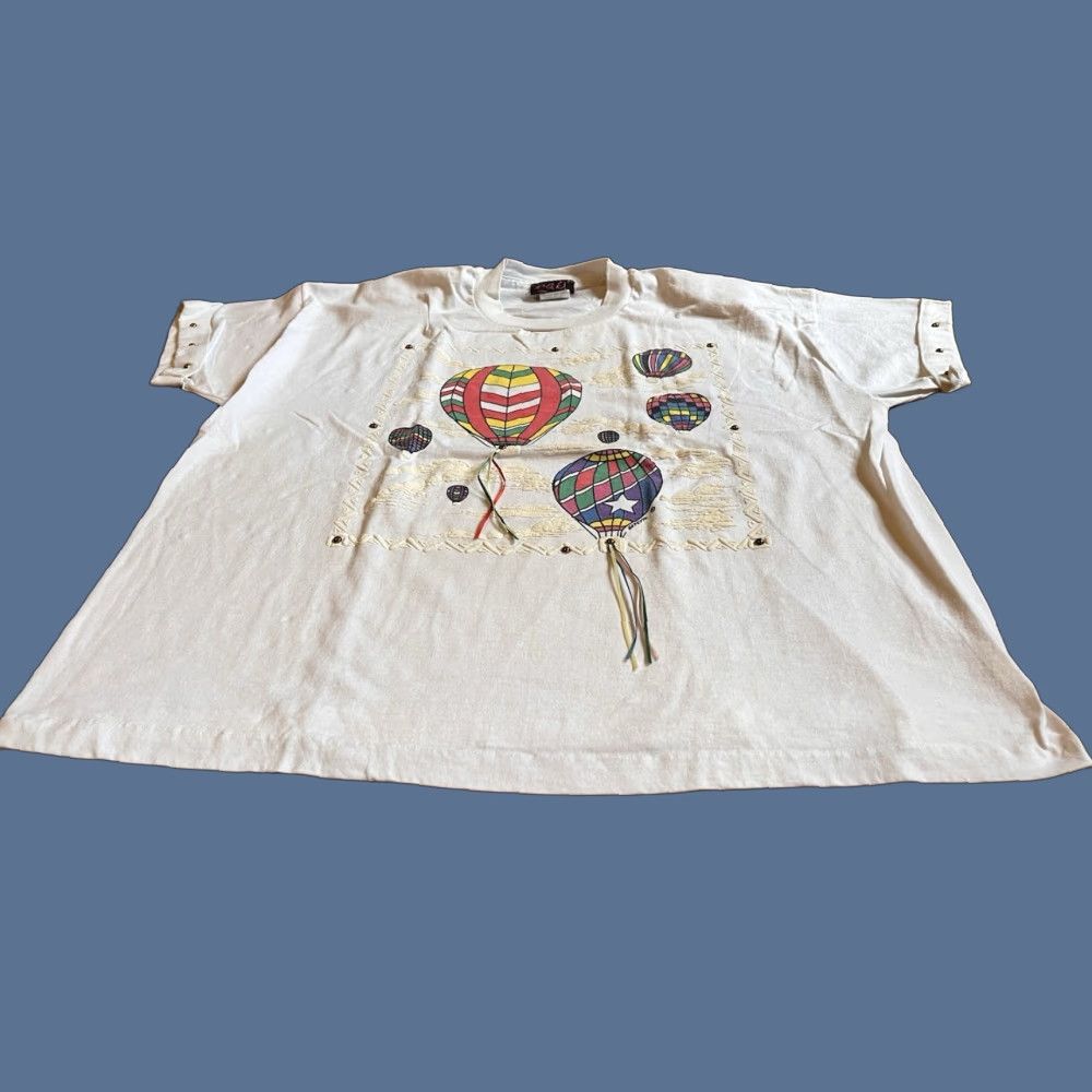 Vintage VINTAGE PGB Hot Air Balloons Shirt Women’s M/L White 90s Team Shirts Size M / US 6-8 / IT 42-44 - 1 Thumbnail