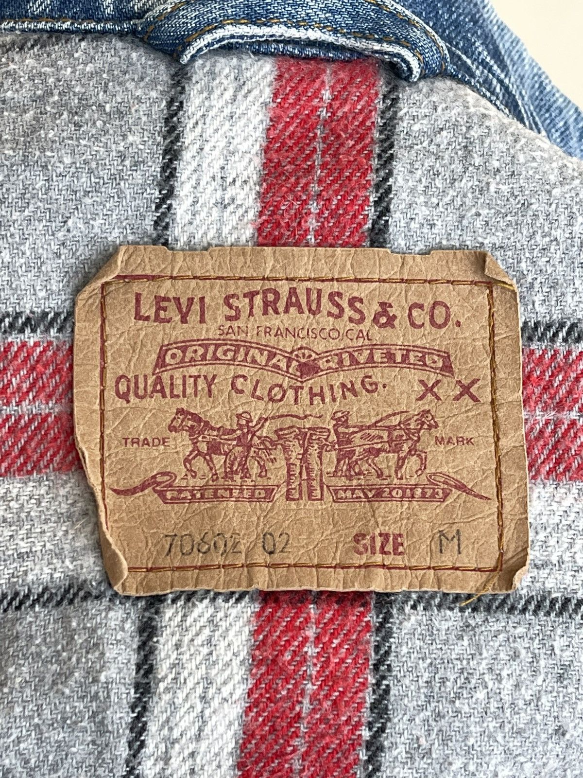 Levi's Type 3 Flannel Blanked Lined Washed Denim Trucker Jacket 90s Size US M / EU 48-50 / 2 - 11 Thumbnail