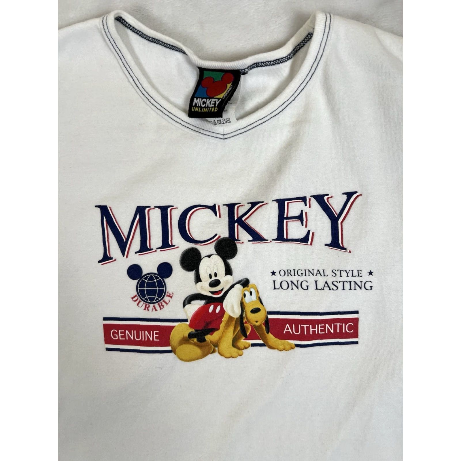 Mickey Unlimited VINTAGE Mickey Unlimited Pluto T-Shirt Women L White 100% Cotton USA 90s Cartoon Short Sleeve Mens Womens Boys Girls Size L / US 10 / IT 46 - 2 Thumbnail
