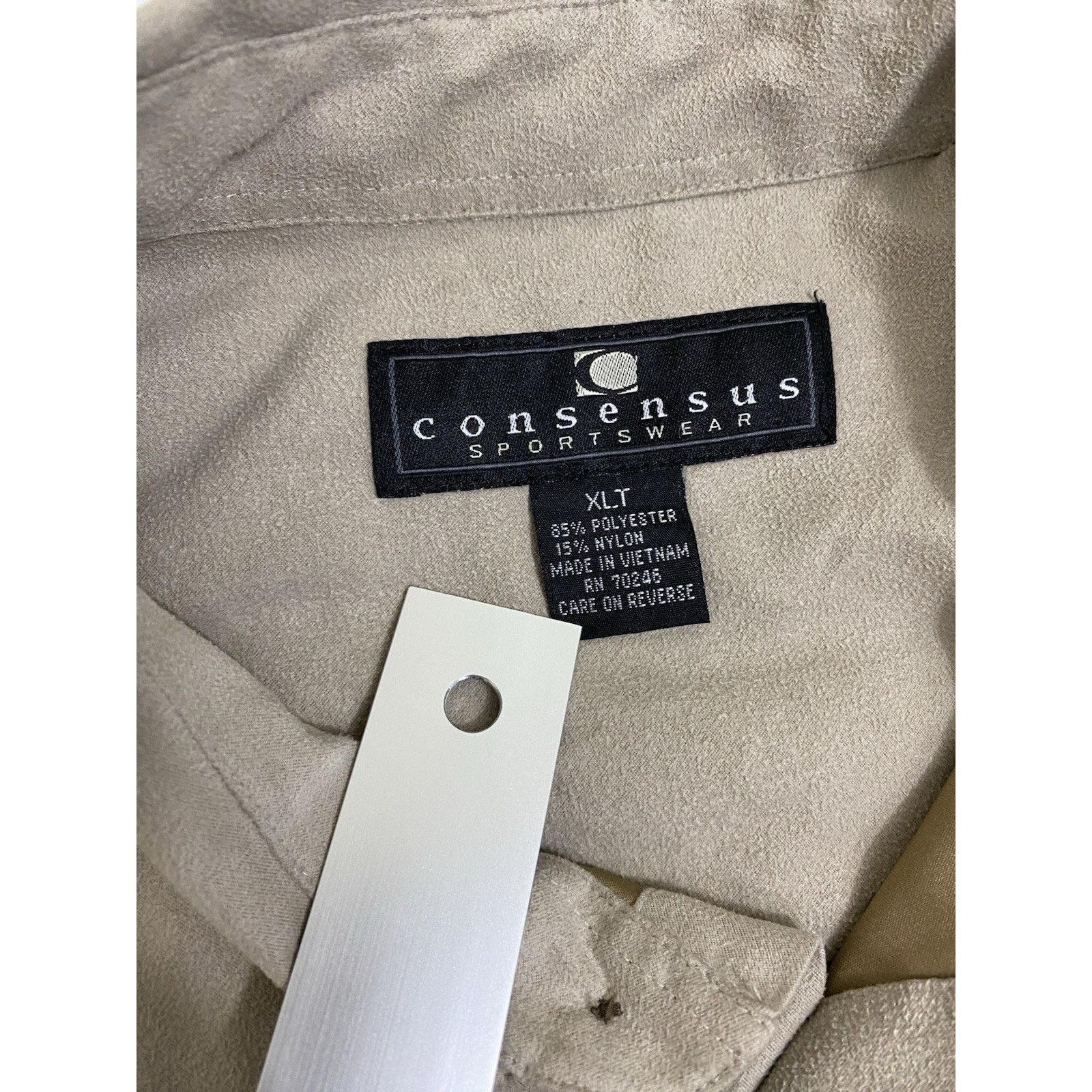 Other Men XLT Beige Faux Suede long-sleeve shirt Button Up VTG Size US XL / EU 56 / 4 - 2 Thumbnail