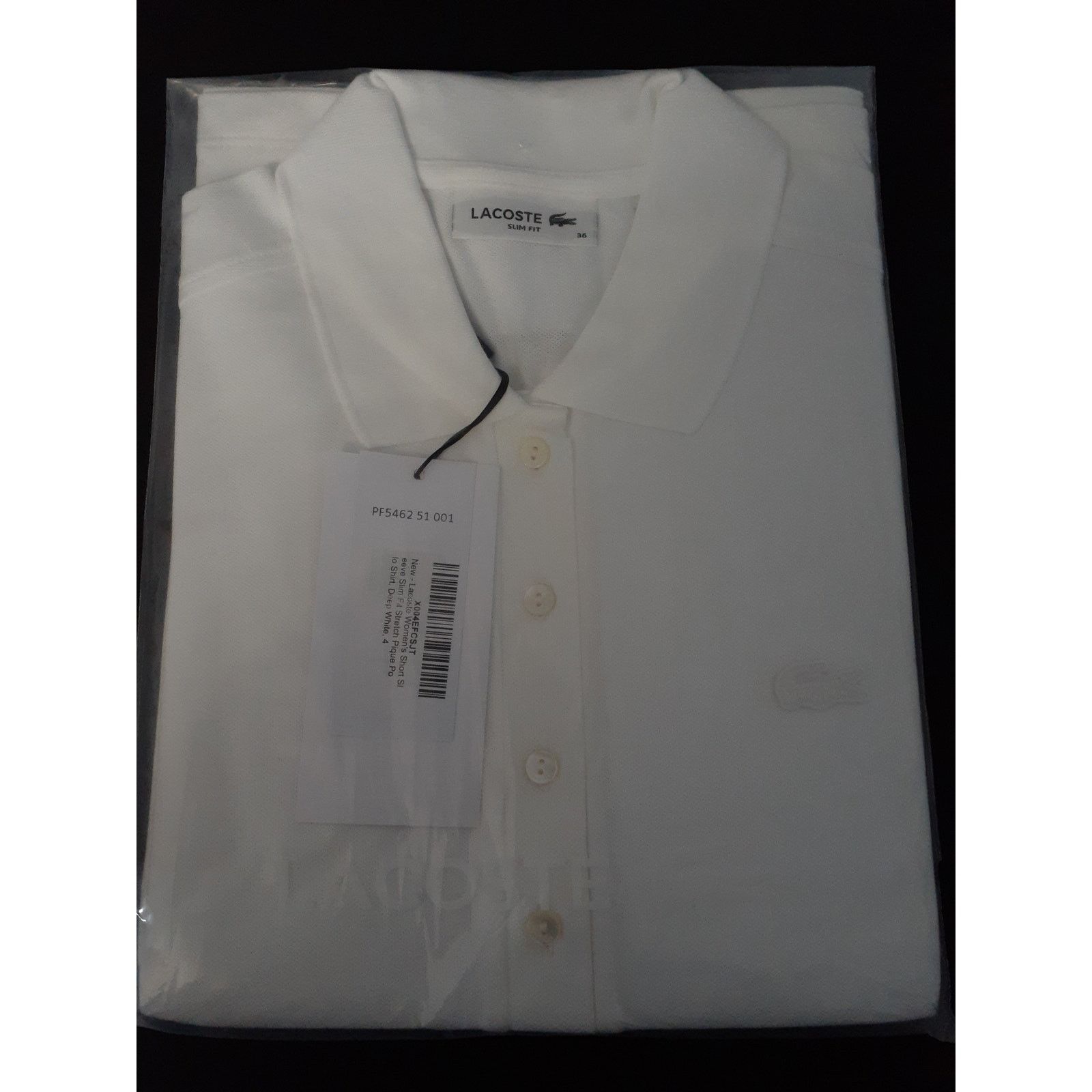 Lacoste Lacoste WomensL.12.D Slim Fit Stretch Mini Polo White 4 Size S / US 4 / IT 40 - 3 Thumbnail
