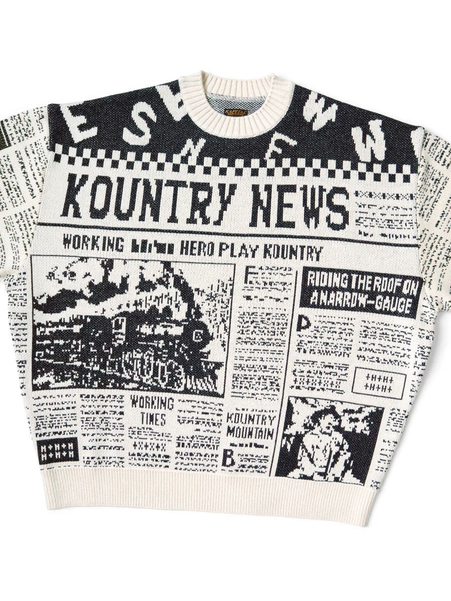 Kapital Kapital 8G KOUNTRY NEWS Newspaper print crew sweater Size US S / EU 44-46 / 1 - 5 Thumbnail