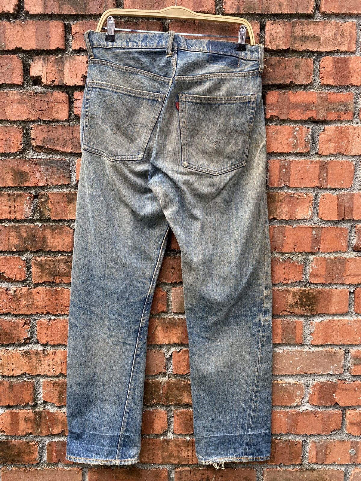 Levi's Vintage Clothing W33x30.5 Vintage levi's 505 redline big E distress repaired Size US 33 - 2 Thumbnail