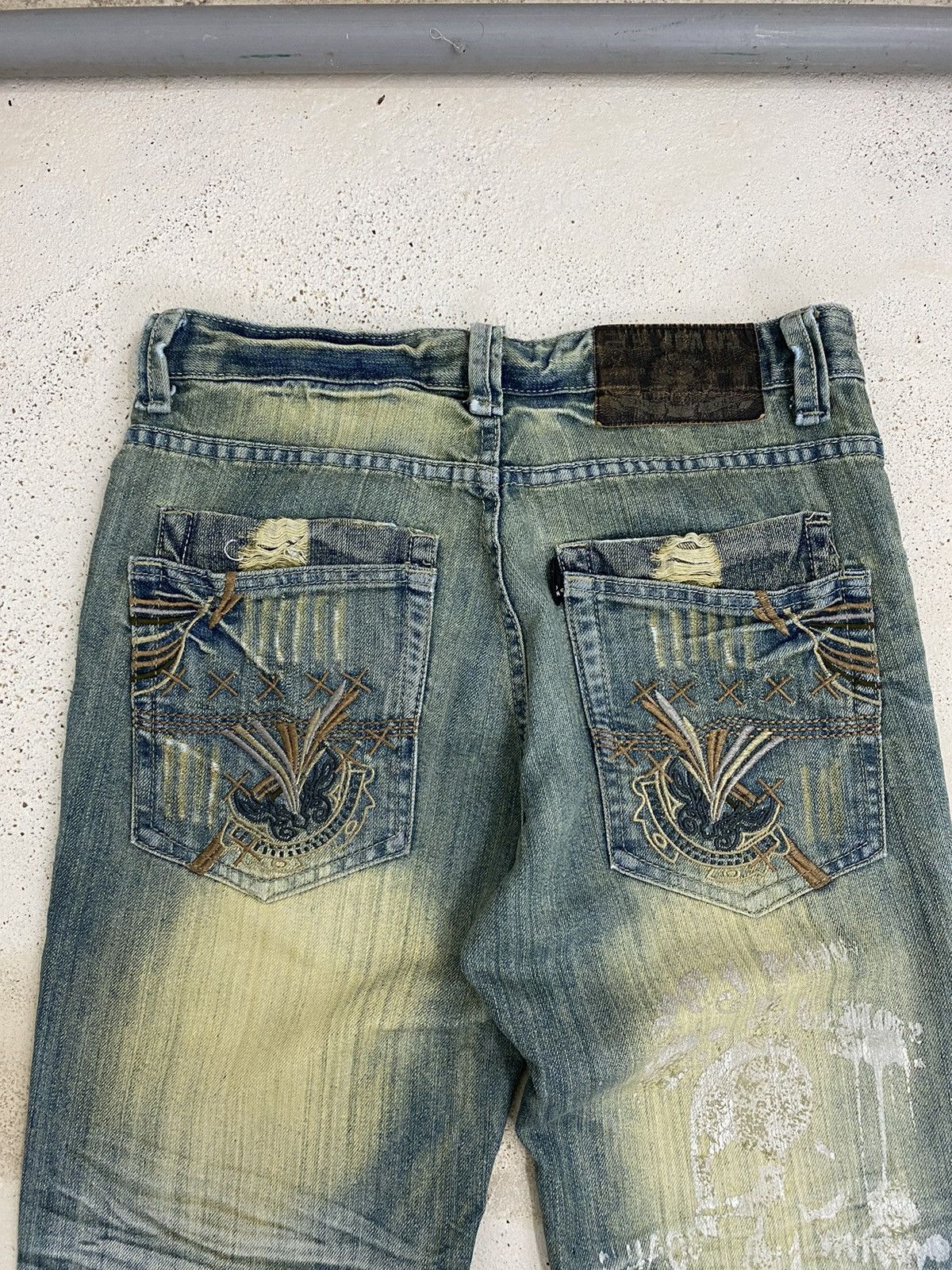 If Six Was Nine × Le Grande Bleu (L.G.B.) Asm Jean Japan Art Of Whisker Wax Honeycomb Patchwork Size US 31 - 18 Thumbnail