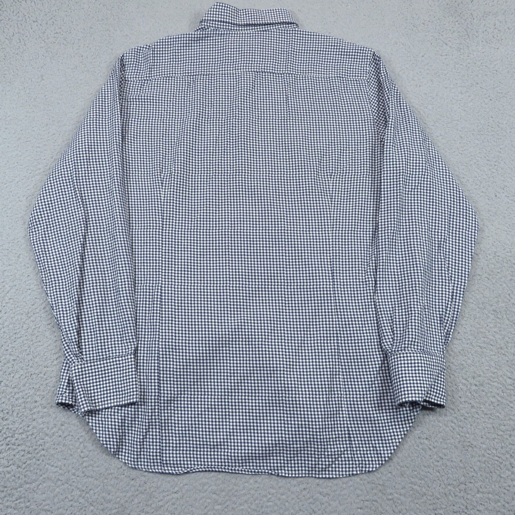 Vintage Larusmiani Milano Shirt Mens 45 XL Cashmere Cotton Navy White Gingham Check Blue Shirt Mens XL 45 Navy Blue Designer Italian | Larusmiani Size US XXL / EU 58 / 5 - 6 Thumbnail