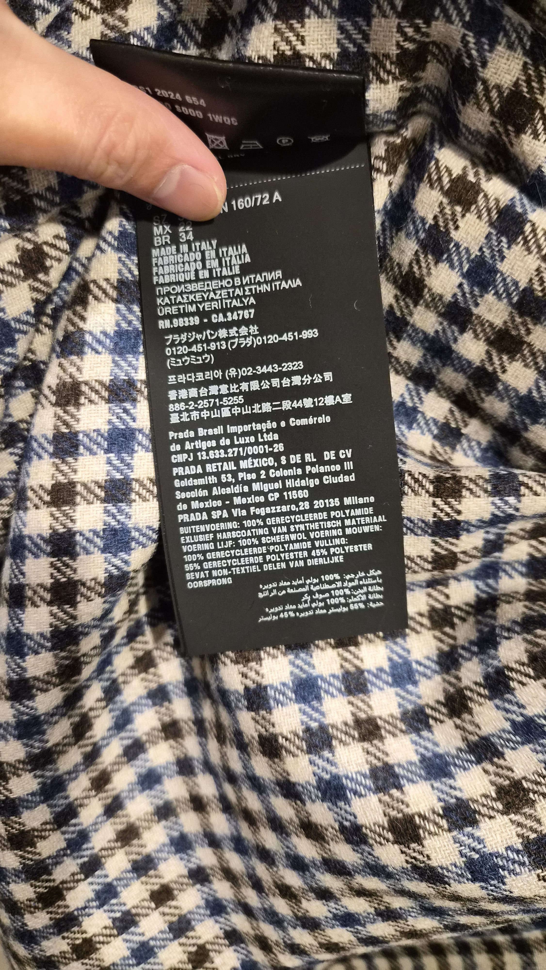 Prada Prada Re-Nylon Wool Checkered Lining Bomber Size XS / US 0-2 / IT 36-38 - 11 Thumbnail