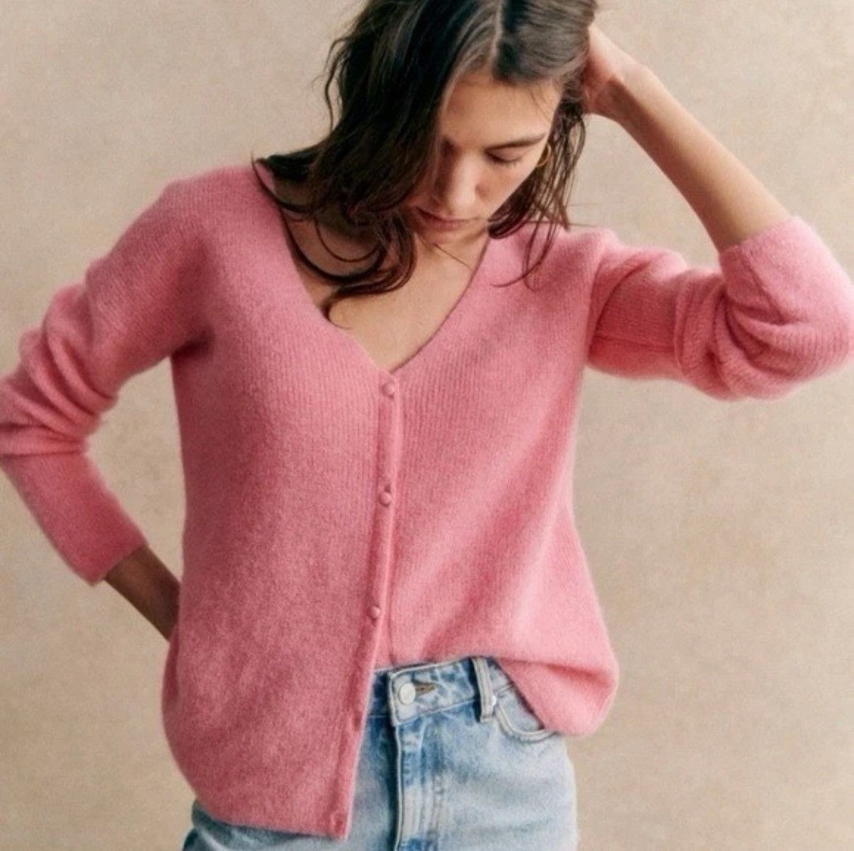 Sezane LA MAILLE SEZANE PARIS WOOMENS CARDIGAN WOOL SWEATERS LUXURY Size S / US 4 / IT 40 - 2 Thumbnail