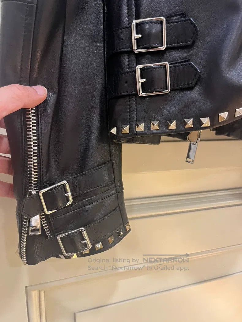 Valentino Valentino Willow nail motorcycle leather jacket Size US S / EU 44-46 / 1 - 9 Thumbnail