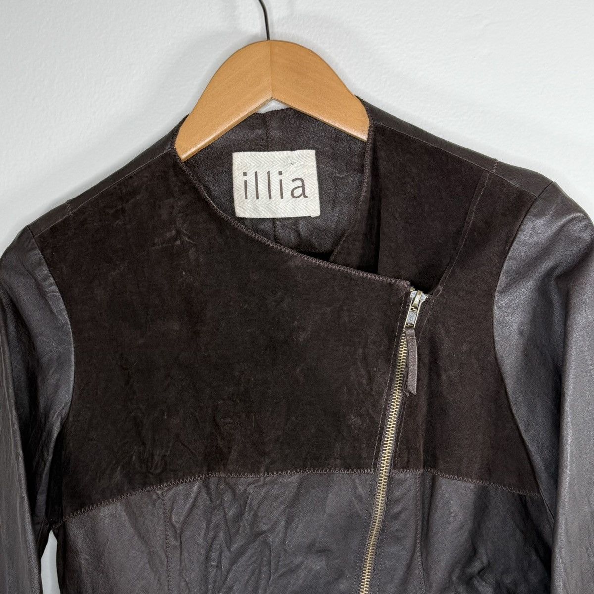 Vintage Illia Brown Leather & Suede Moto Jacket Women’s Size 4 Size S / US 4 / IT 40 - 4 Thumbnail