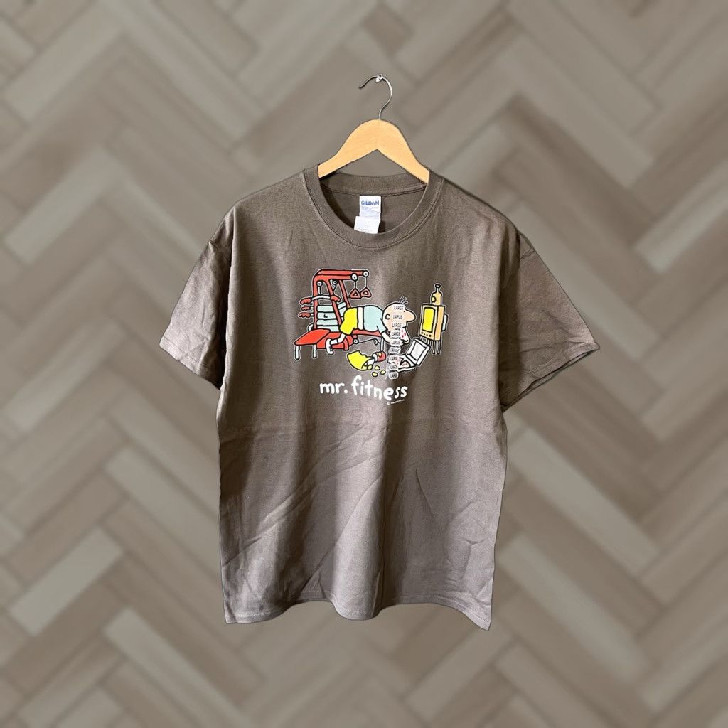 Vintage Y2K Jim Benton Mens Brown Short Sleeve T-shirt Large NWT Size Large Brown T-Shirt Mens Y2K Mr. Fitness NWT Size US L / EU 52-54 / 3 - 1 Thumbnail