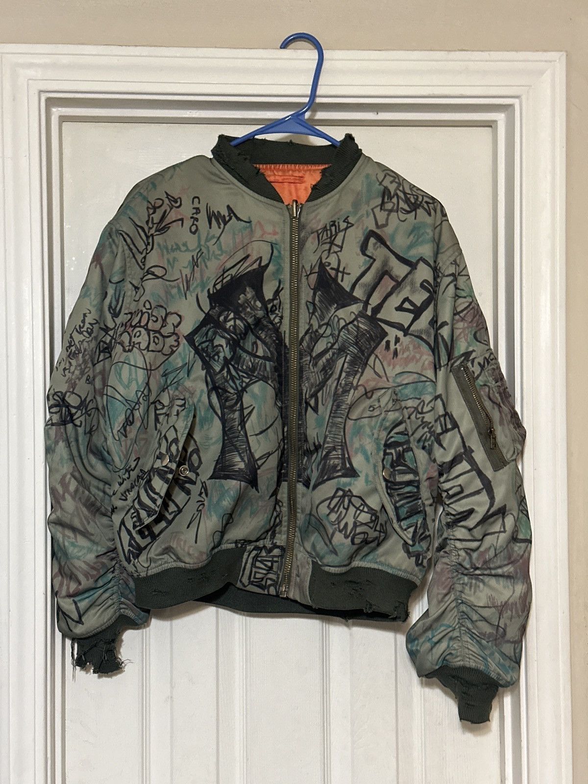 Mowalola Mowalola Graffiti Bomber Jacket | Grailed