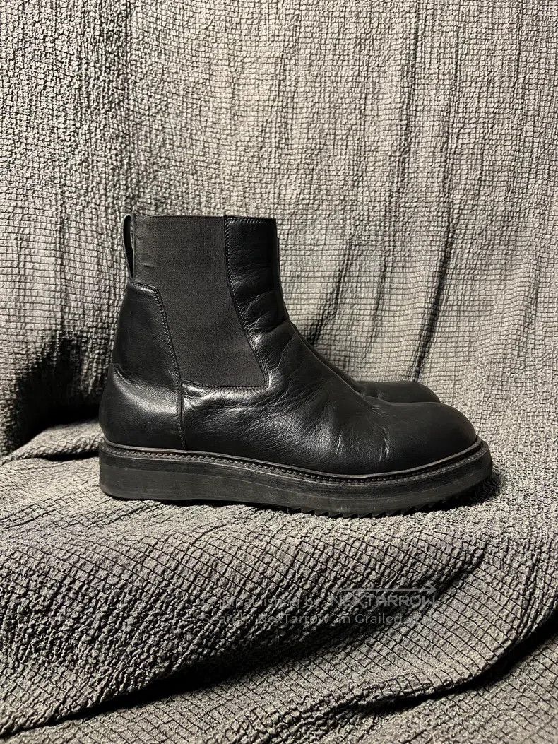 Rick Owens Rick Owens Wooden-soled round-toe cowhide boots Size US 7 / EU 40 - 4 Thumbnail