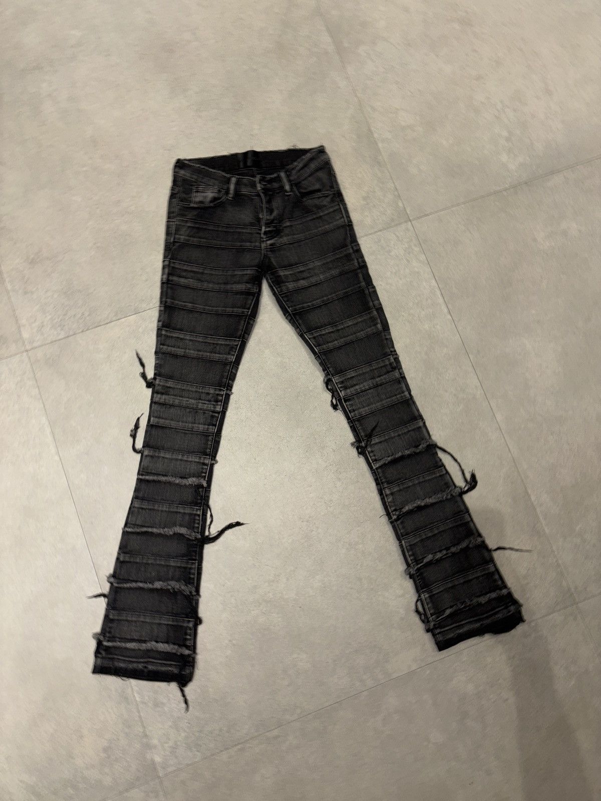 Designer × Valabasas Valabasas Black Striped Flare Denim Size US 29 - 5 Thumbnail
