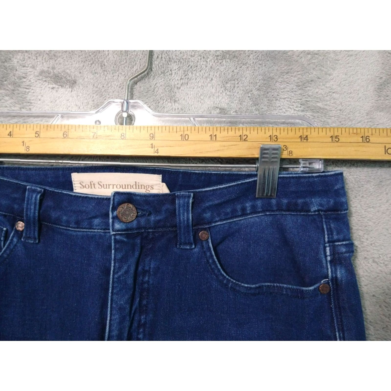 Soft Surroundings Soft Surroundings Jeans Womens 8 Blue Denim Skinny High Rise Dark Wash Stretch Size 30" / US 8 / IT 44 - 3 Thumbnail