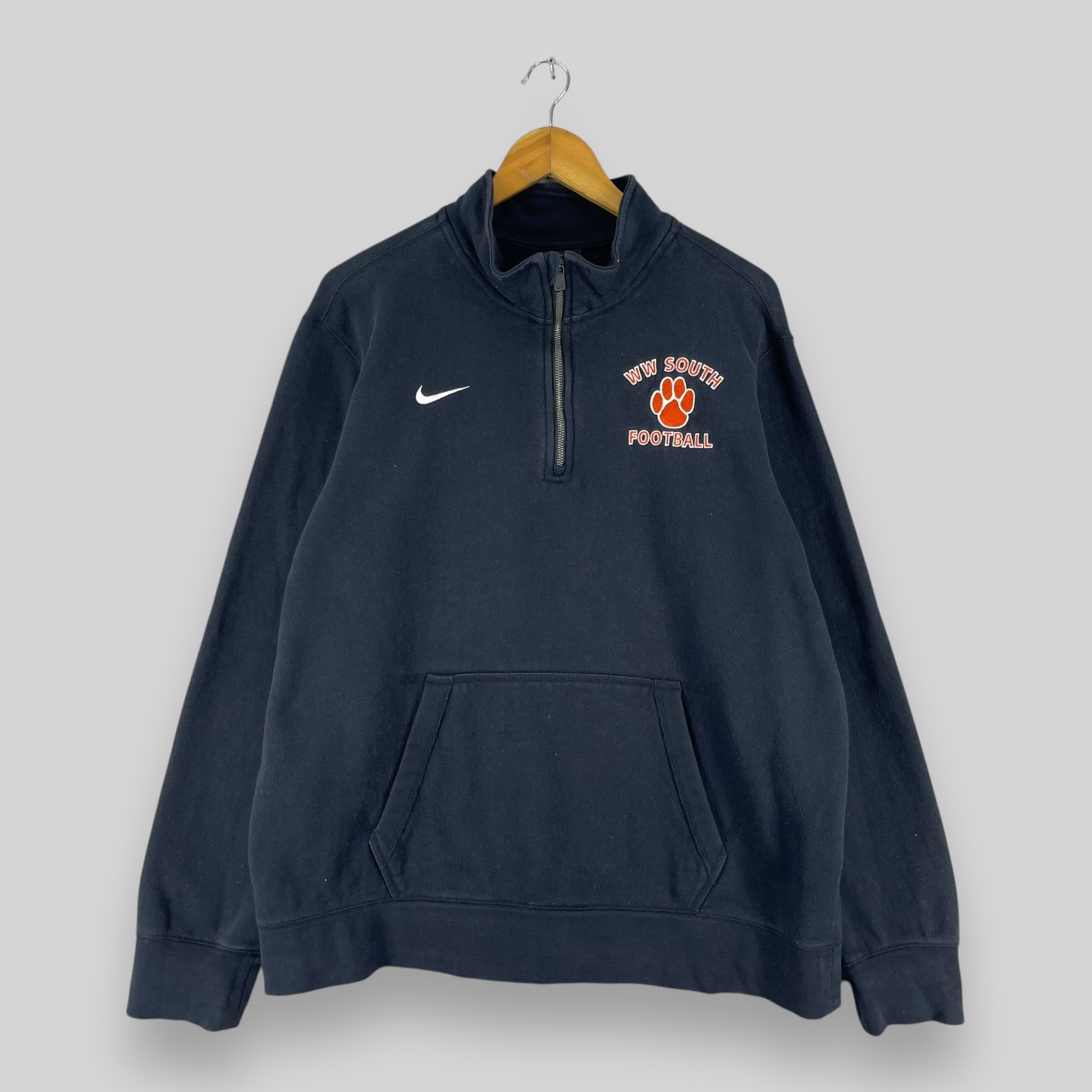 Nike Vintage Y2K NIKE Swoosh Football Half Zipper Sweater Size US L / EU 52-54 / 3 - 1 Thumbnail