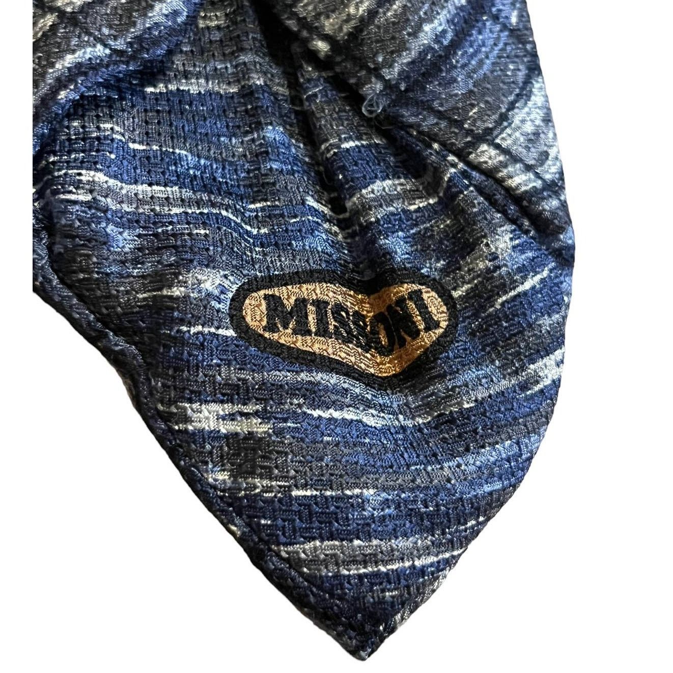 Missoni Missoni blue and gray geometric shapes silk tie Size ONE SIZE - 3 Thumbnail