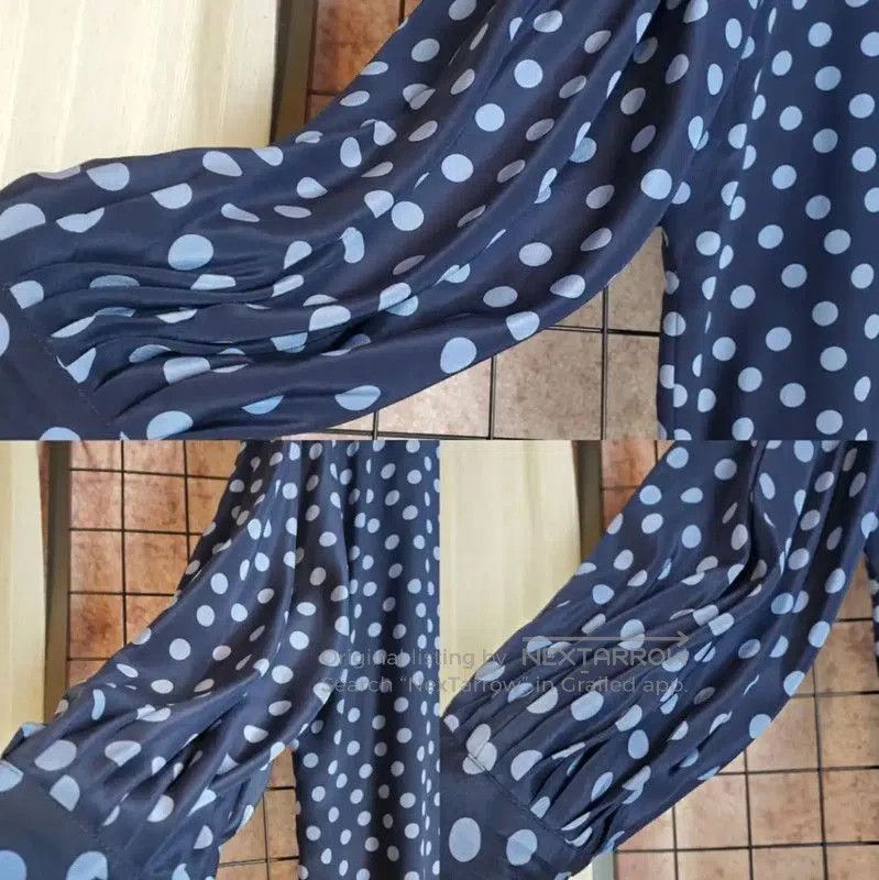 Dior Dior Navy Polka Dot Silk Dress Size M . Size M / US 6-8 / IT 42-44 - 3 Thumbnail