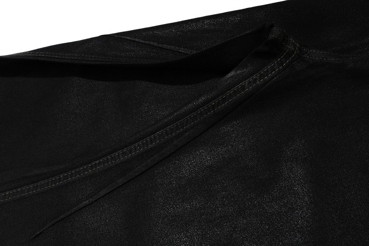 Jean × Vintage RO Ribbons Matte Coated Stretch Black Flared Jeans Size US 29 - 8 Thumbnail