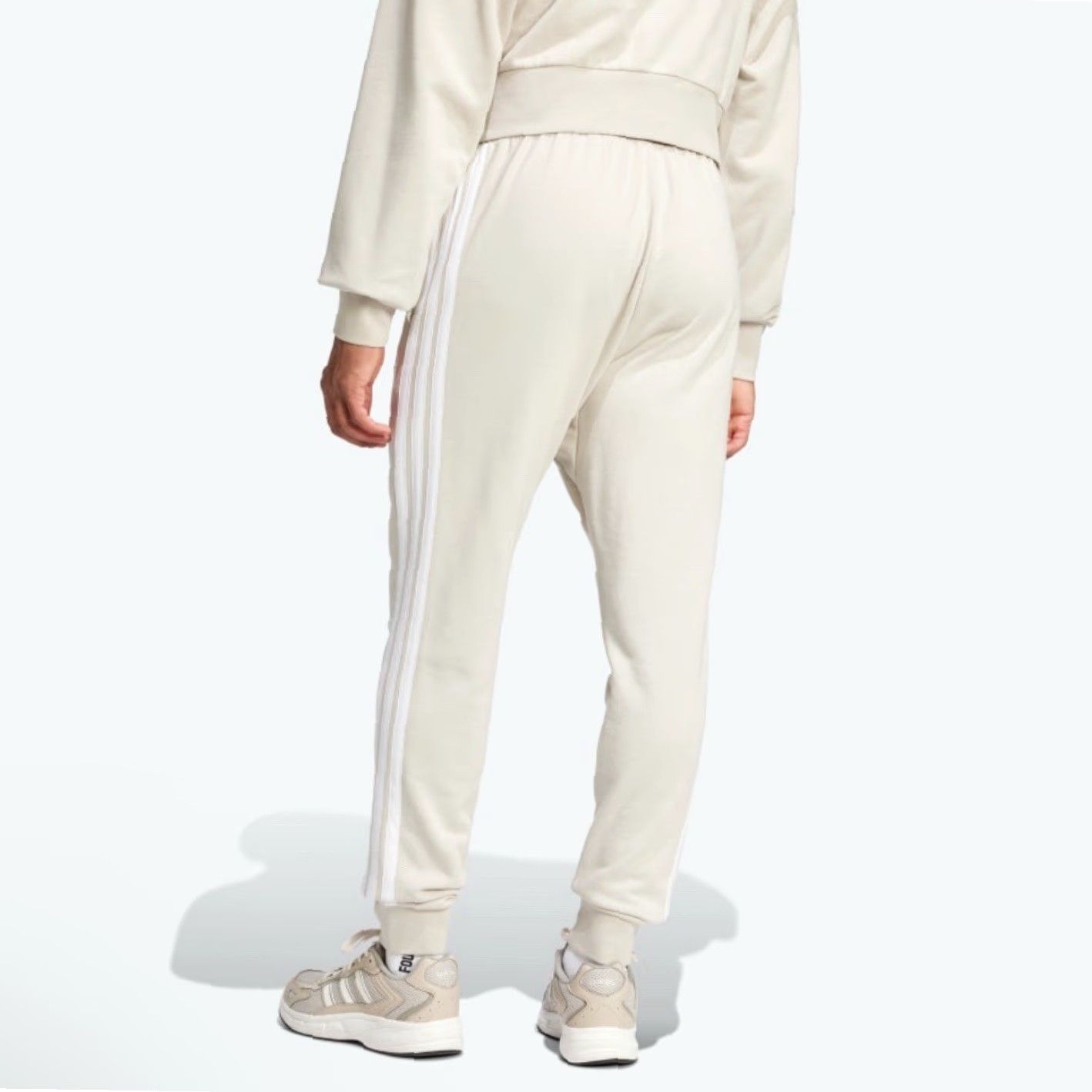 Adidas Adidas Pants Mens 2XL Beige Tan Khaki Tapered Cuff Sweatpant Jogger 3 Stripe Gym Size US 39 - 3 Thumbnail