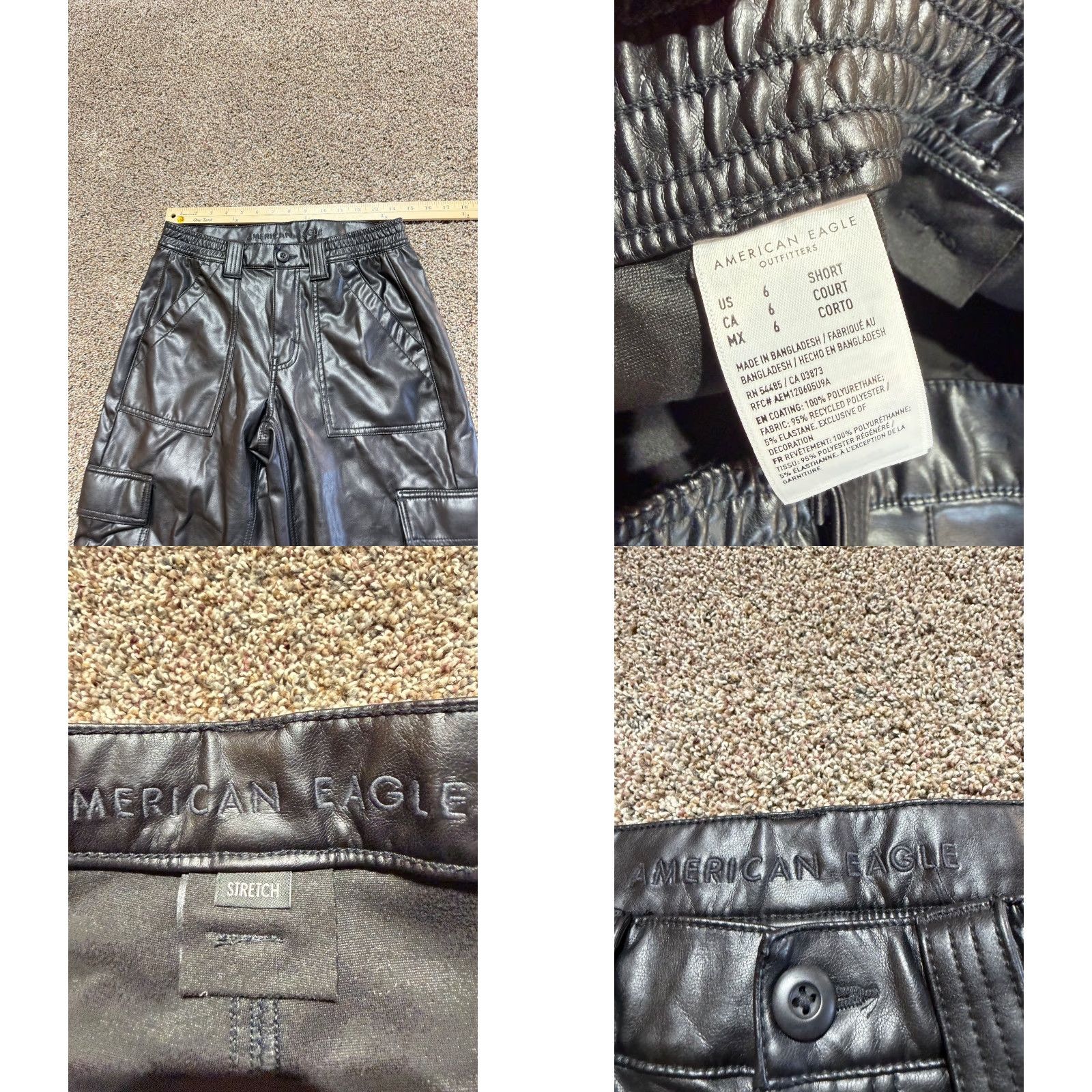 American Eagle Outfitters American Eagle Outfitters Cargo Pants Women's Black Size 6 SHORT EUC Leather Look Faux Leather Cargo Pants Women Black 6 SHORT Size 28" / US 6 / IT 42 - 8 Thumbnail