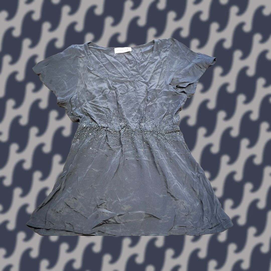 Vintage Rosemunde Copenhagen Dress Womens Size 36 Gray 100% Silk Knee Length Short Sleeve Round Neck Wool? Embroidered Elastic Waist Wrap Dress Ladies Size XS / US 0-2 / IT 36-38 - 1 Thumbnail