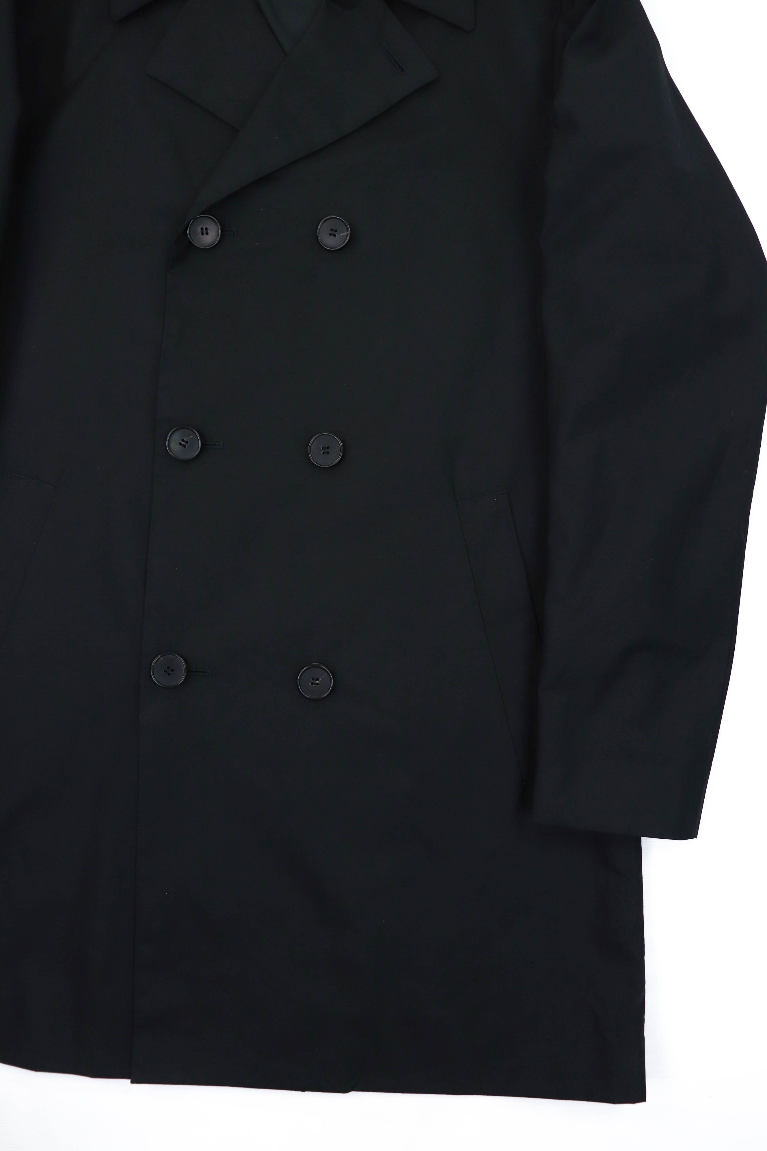 Cos COS Charcoal Black Tech Cotton Double Breasted Mac Coat Size US M / EU 48-50 / 2 - 7 Thumbnail