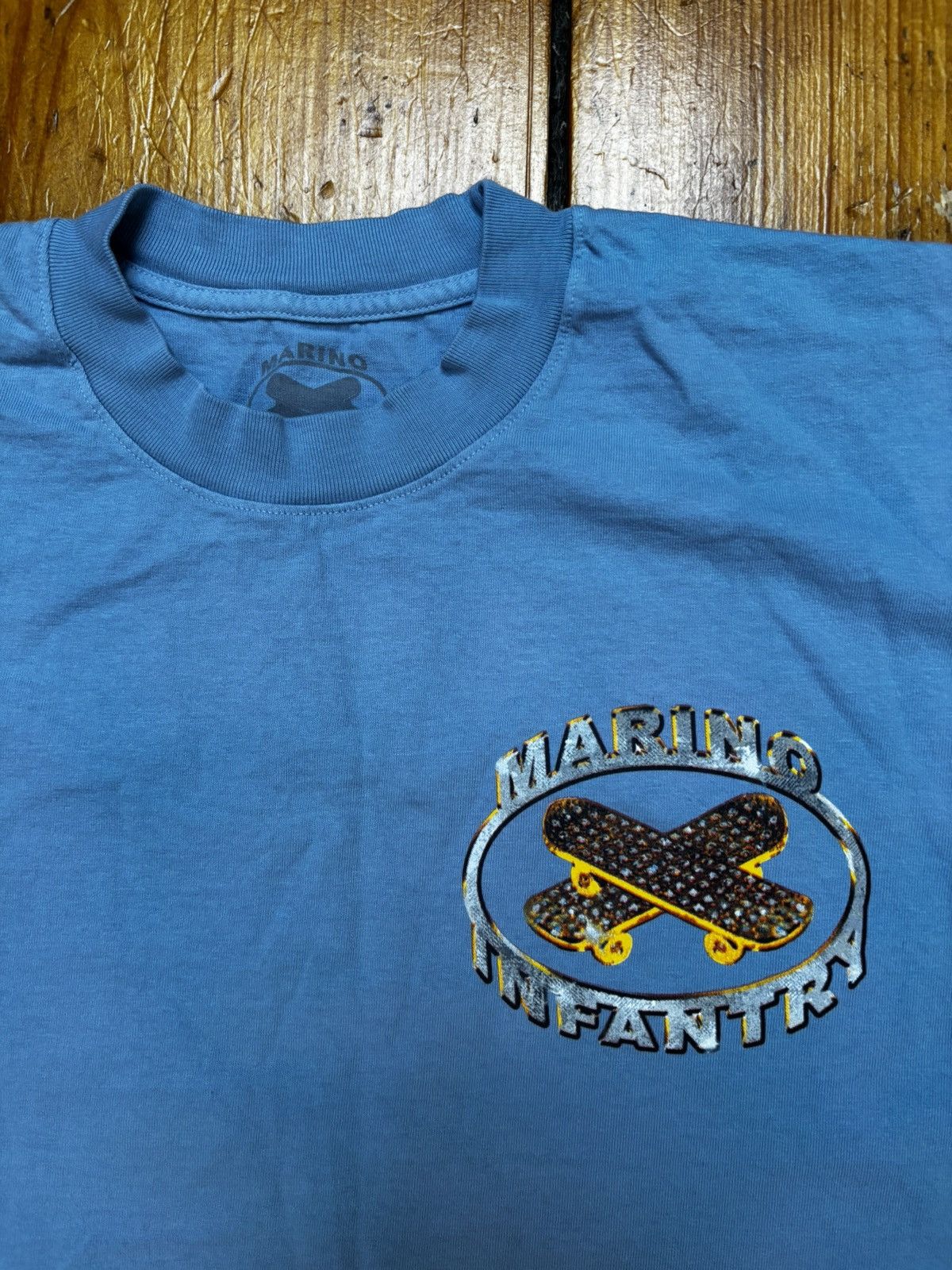 Marino Infantry Marino infantry blue grey logo tee shirt Size US XL / EU 56 / 4 - 2 Thumbnail