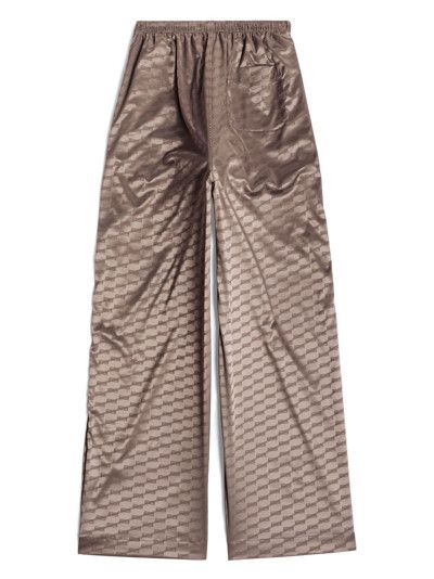 Balenciaga o1mt1gz1024 BB Monogram Loose Pyjama Pants in Beige Size 26" / US 2 / IT 38 - 2 Thumbnail