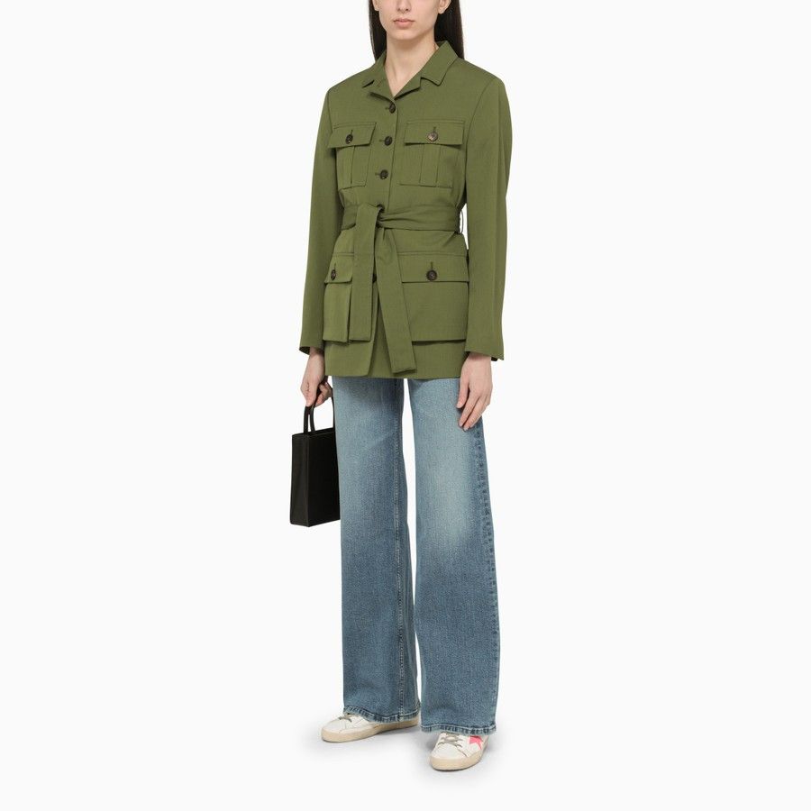 Golden Goose o1d2blof0824 Pesto Single-Breasted Jacket With Belt in Green Size M / US 6-8 / IT 42-44 - 2 Thumbnail