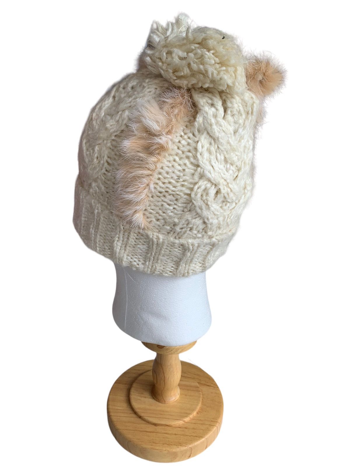 14th Addiction × Hysteric Glamour × Japanese Brand Punk Bondage Mohawk Style Mohair Fur Knitted Beanie Hat Size ONE SIZE - 6 Thumbnail