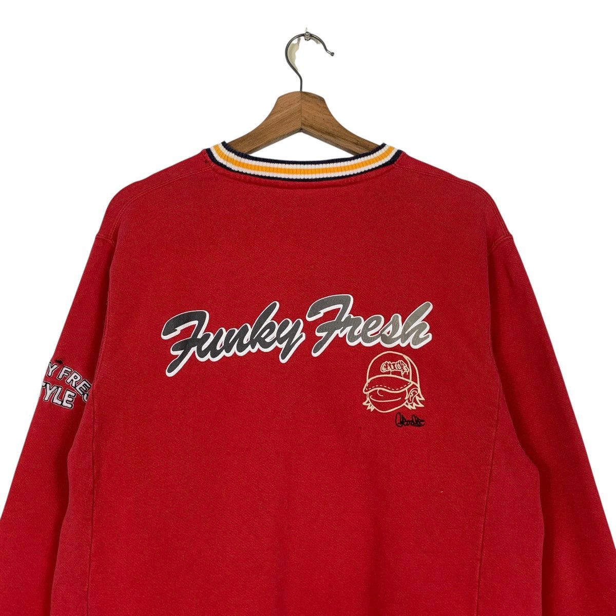 Japanese Brand FUNKY FRESH Style Embroidered Crewneck Sweatshirt #3628-C166 Size US M / EU 48-50 / 2 - 15 Thumbnail