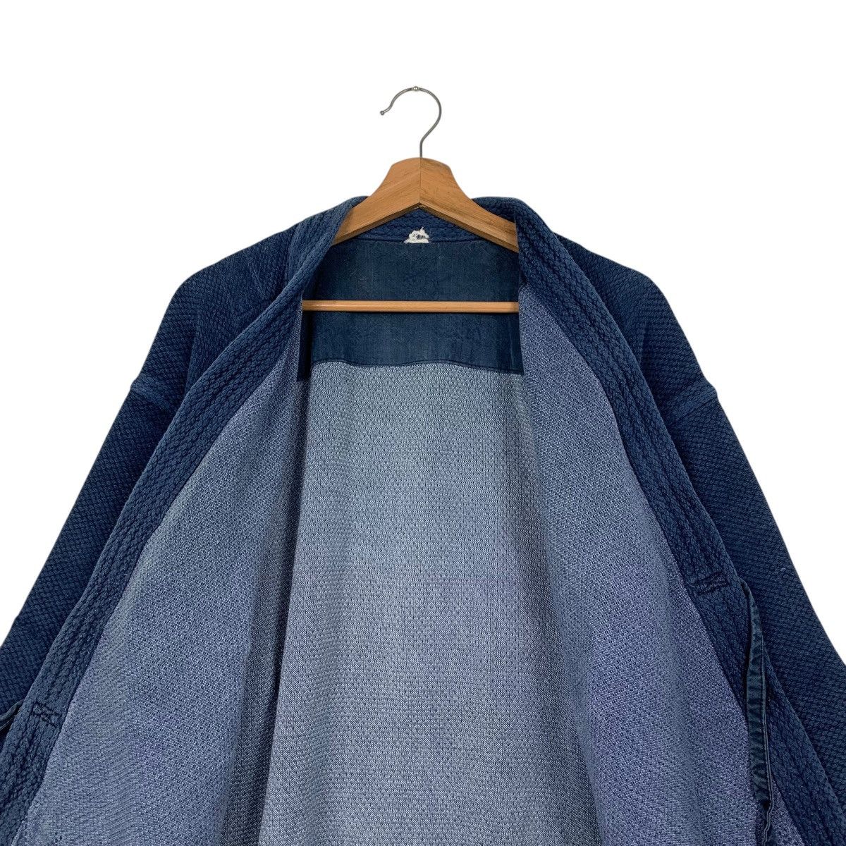 Japanese Brand Indigo Blue Sashiko Thickweave Hantan Kimono #2942-C133 Size US L / EU 52-54 / 3 - 9 Thumbnail