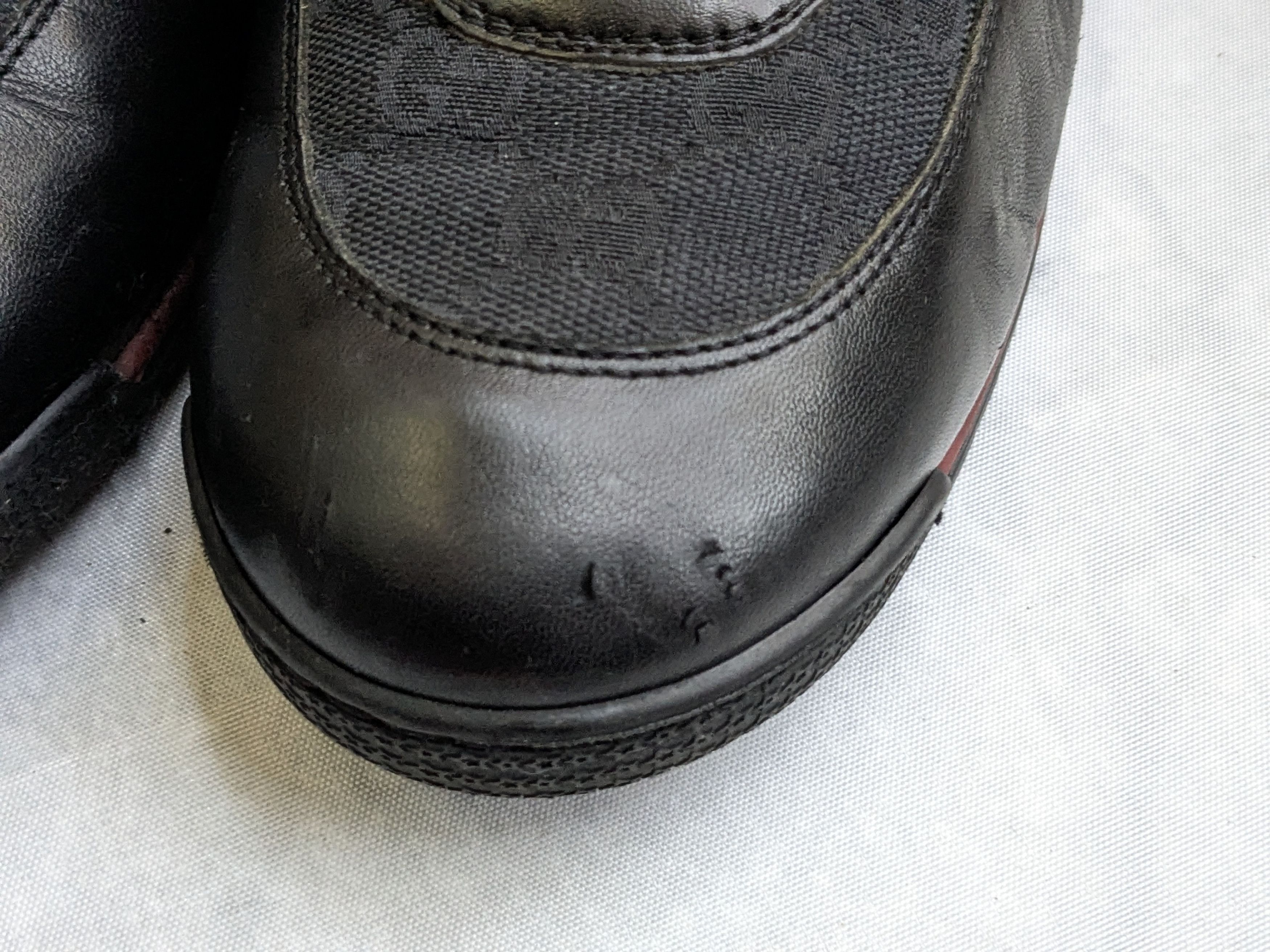 Gucci Gucci Sneakers Black 9.5 Web Leather Low Tops Size US 9.5 / EU 42-43 - 3 Thumbnail