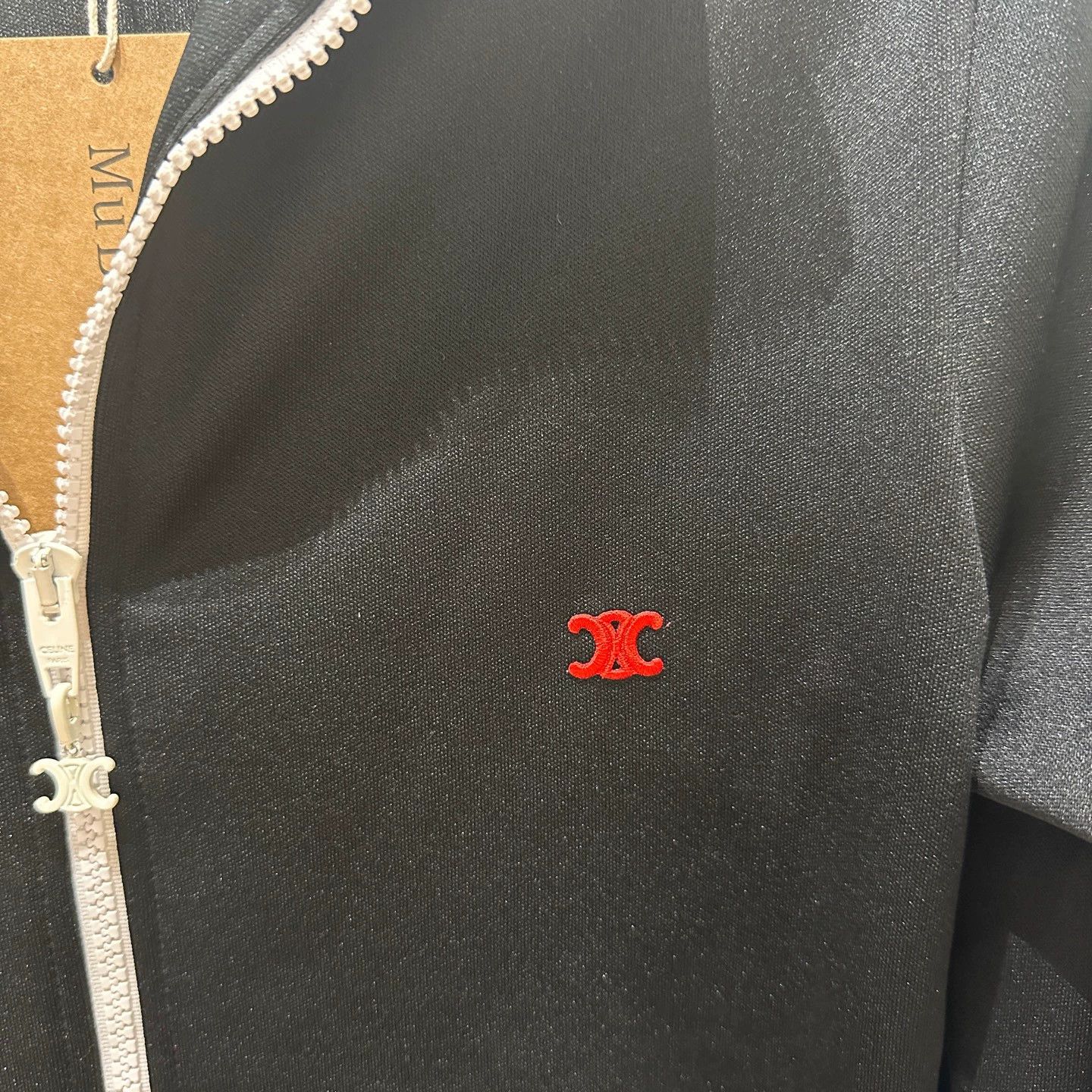 Celine Celine apr267 new black embroidered Triomphe long zip coat S Size S / US 4 / IT 40 - 3 Thumbnail