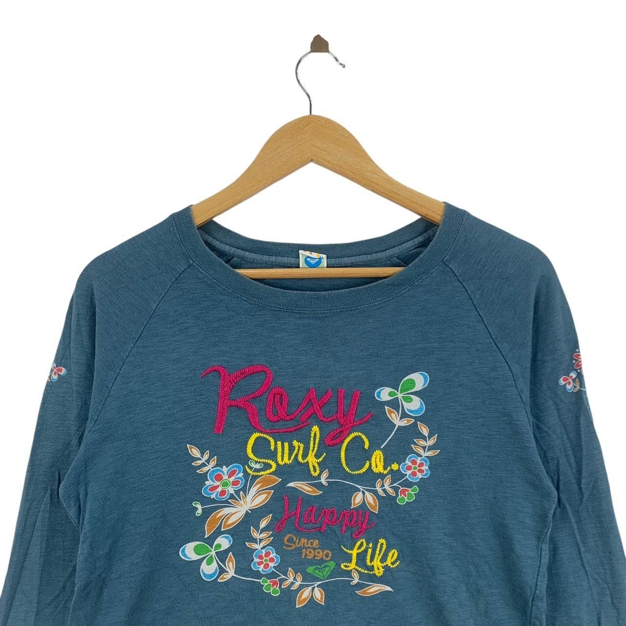 Quiksilver QUIKSILVER ROXY COLLECTION Embossed Floral Tee Shirt Top Size M / US 6-8 / IT 42-44 - 2 Thumbnail