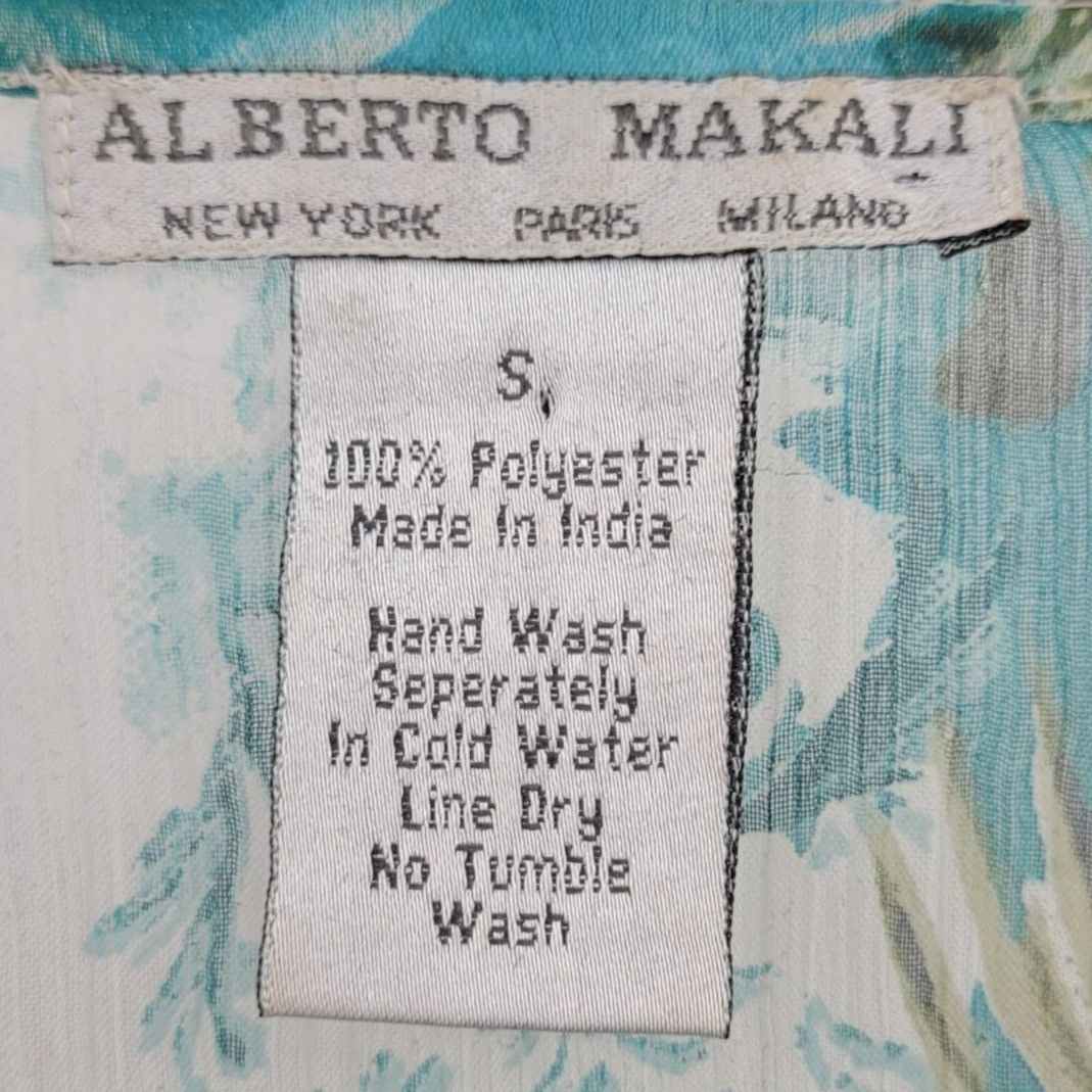 Vintage Vtg Alberto Makali Sheer Fairy Dress Sz S Blue Floral Beade Size S / US 4 / IT 40 - 2 Thumbnail