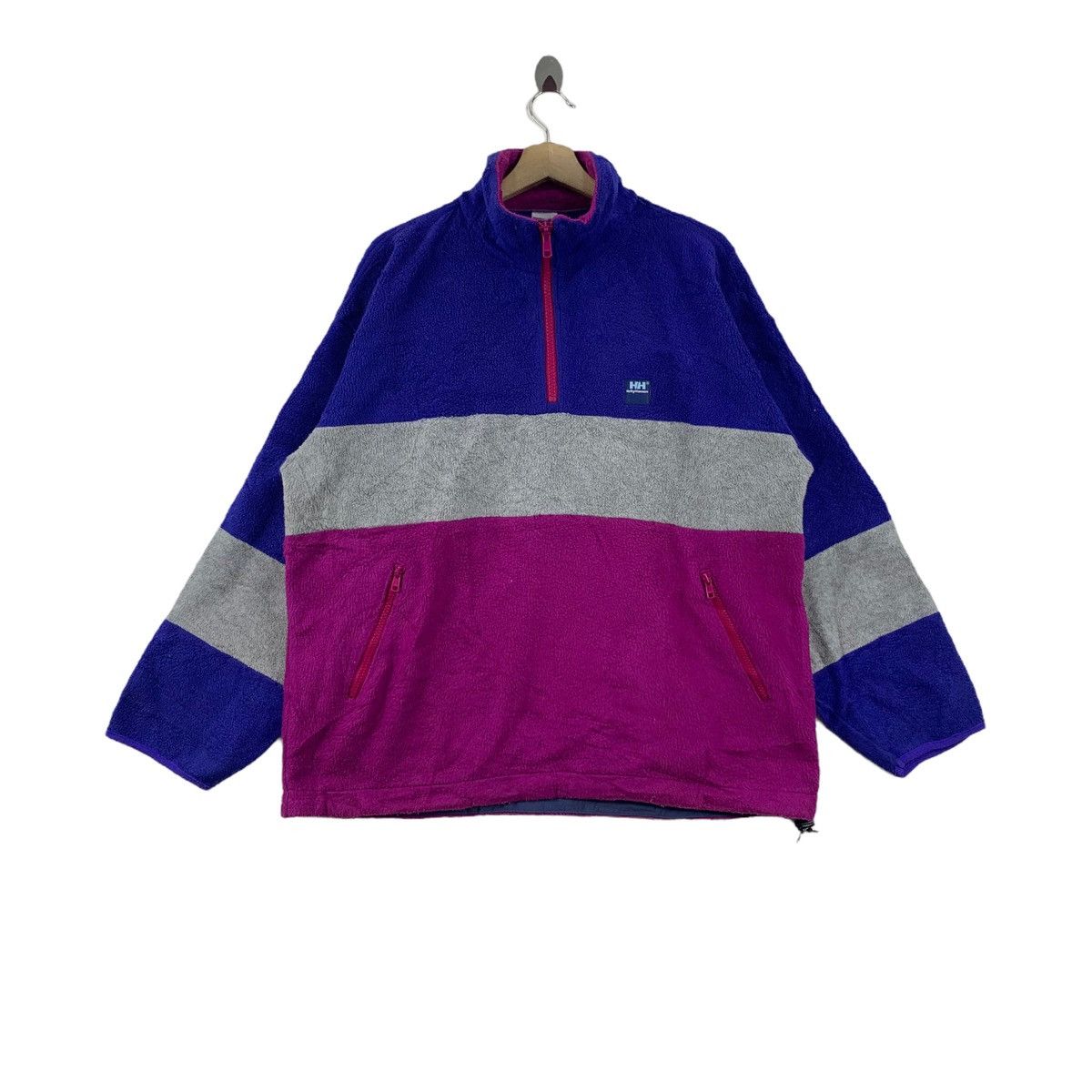Helly Hansen × Vintage Vintage HELLY HANSEN Outdoor Retro Sherpa Half Zipper Fleece Size US L / EU 52-54 / 3 - 1 Thumbnail