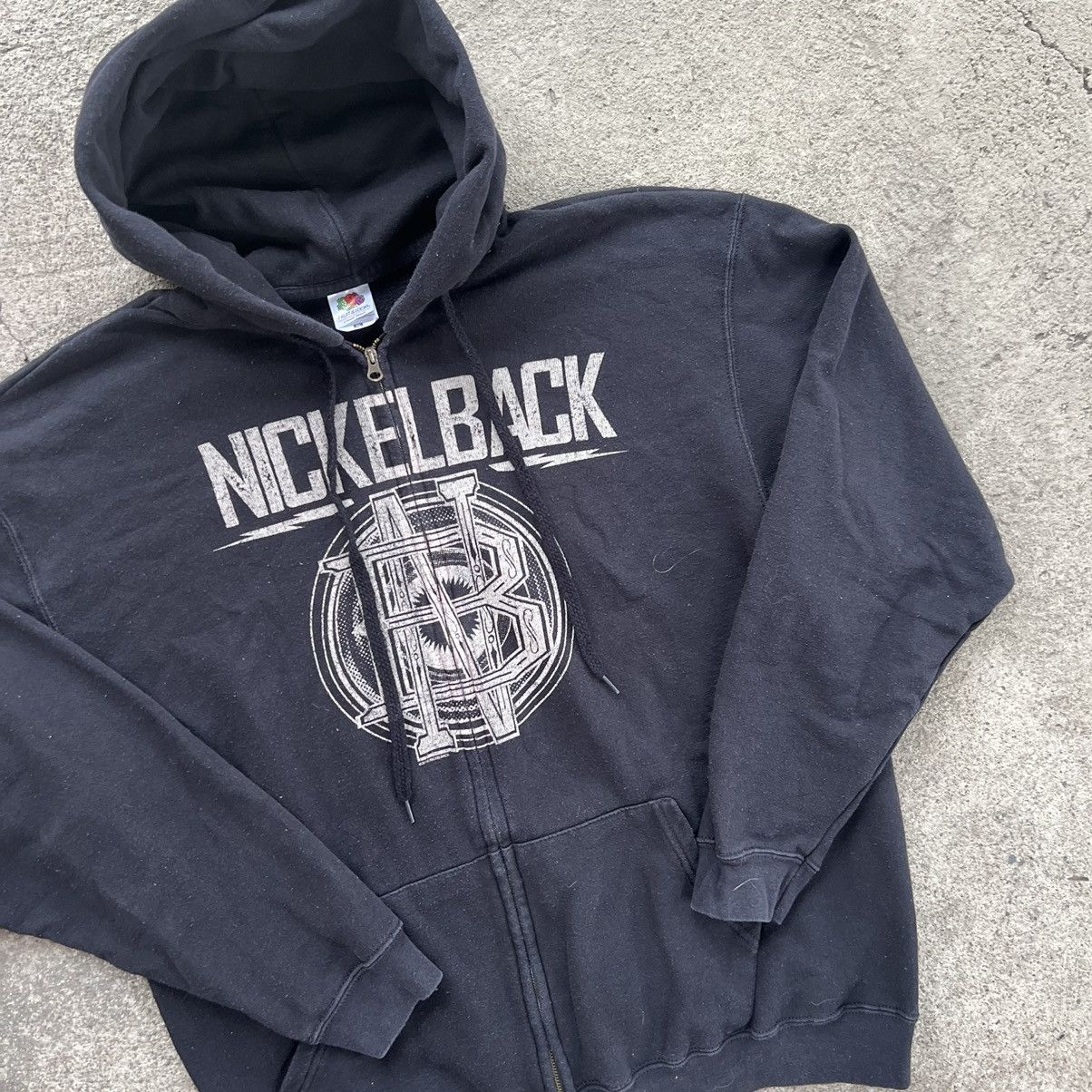 Anvil × Band Tees × Vintage VTG Y2K Nickelback Silver Side Up Double Sided Zip Hoodie Size US XL / EU 56 / 4 - 4 Thumbnail