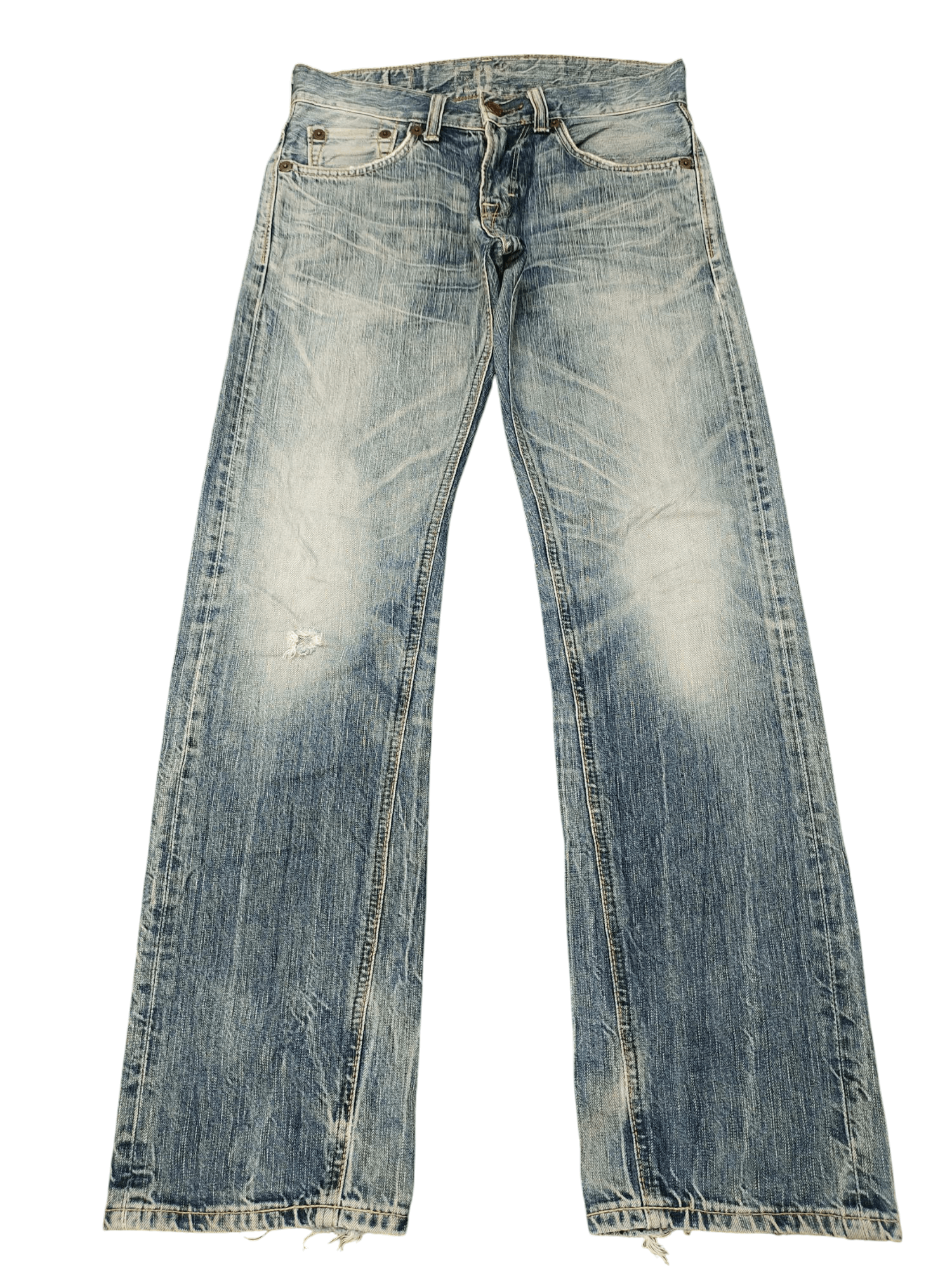 If Six Was Nine Vintage Edwin 503 Distress Faded Clawmark Denim Jeans Size US 29 - 1 Thumbnail