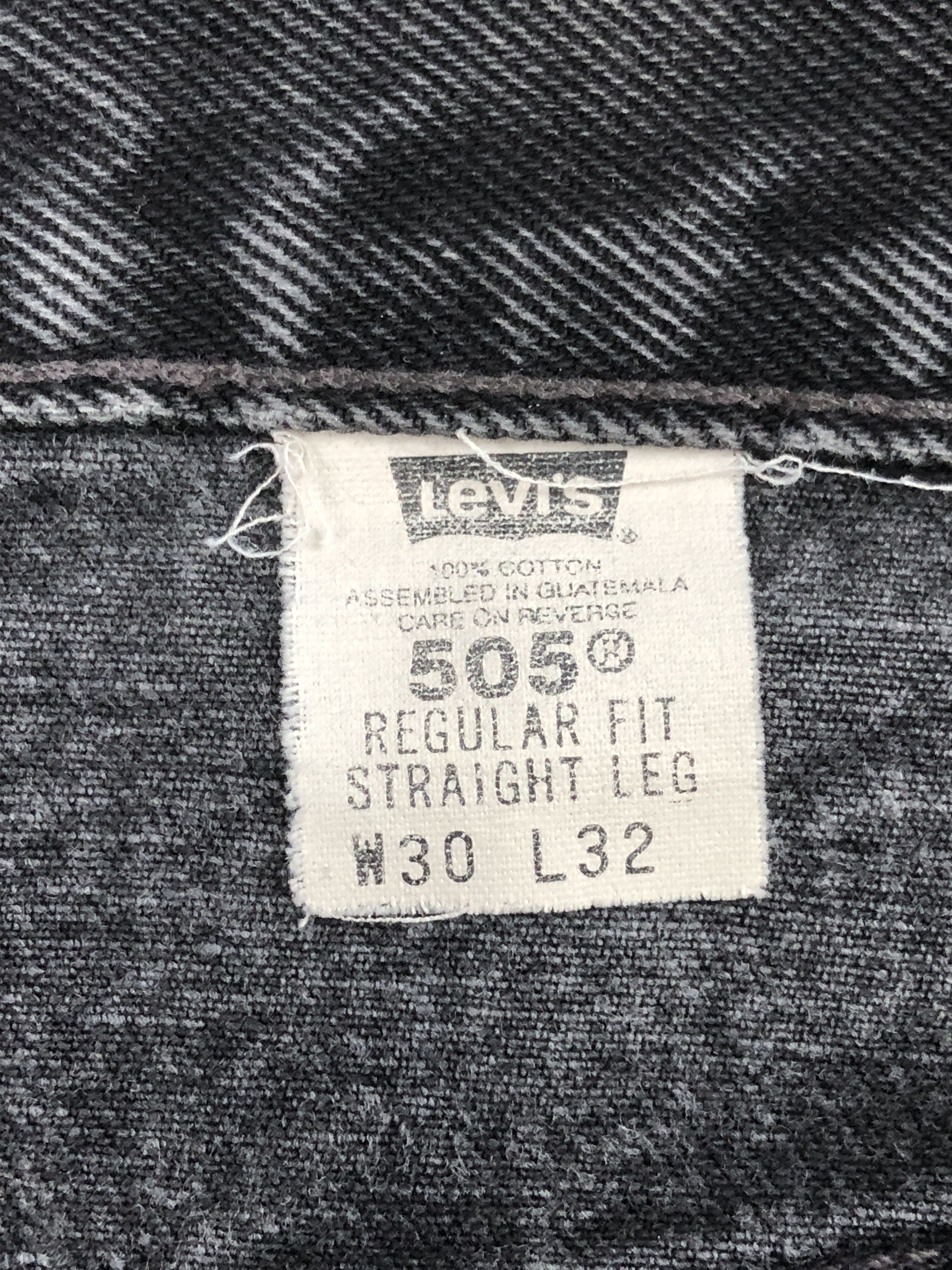Levi's Vintage 90s Levis 505 Black Regular Fit Jeans DP2457 Size US 29 - 7 Thumbnail