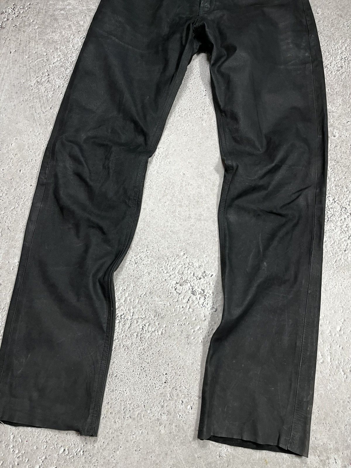 Leather Black Real Leather Pants Vintage Size 36 Size US 36 / EU 52 - 2 Thumbnail