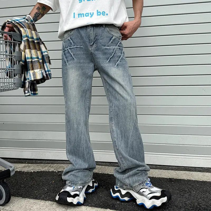Japanese Brand Retro hip-hop loose straight leg micro flared jeans Size US 32 / EU 48 - 4 Thumbnail
